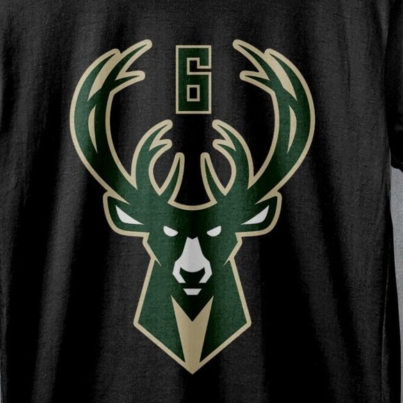 Milwaukee Bucks Iconic Team Logo In Six Basketball Fan Game Day T-Shirt 165 - Picture 2 of 5